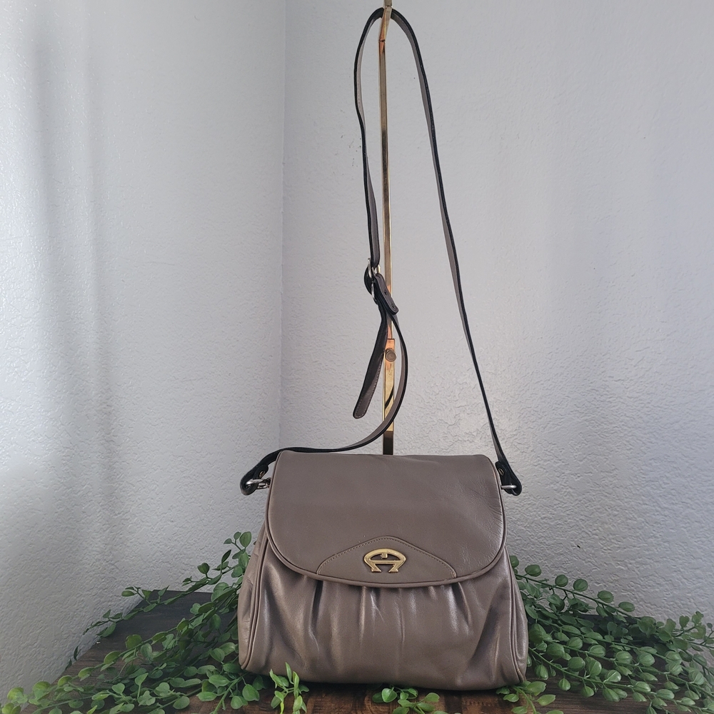 Etienne Aigner elegant taupe crossbody bag